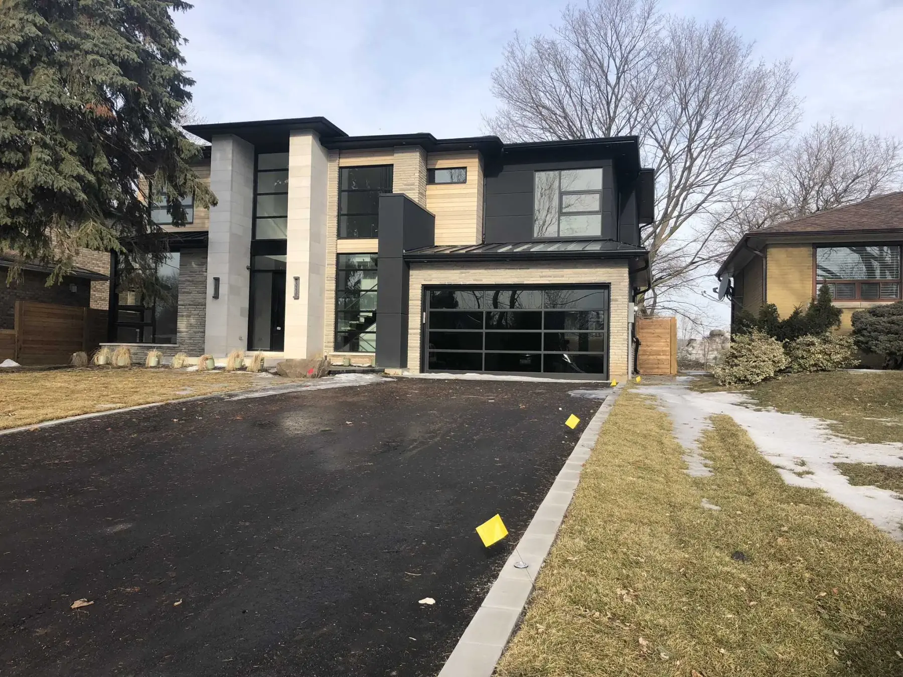 New build home with a freshly applied EIFS stucco system